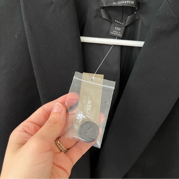 J. Crew Black Bi Stretch Parke Single Breasted Blazer 00 - Picture 2 of 13